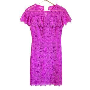 Trina Turk 'Mai-Tai' Eyelet Dress Size 0 Pink Feminine‎ Wedding Guest Coquette